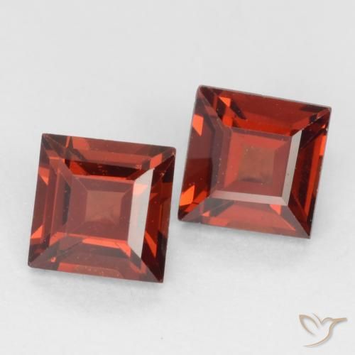Pedras preciosas de Granada Piropo groselha vermelha natural de 0.91 ct, Quadrado, VVS-VS