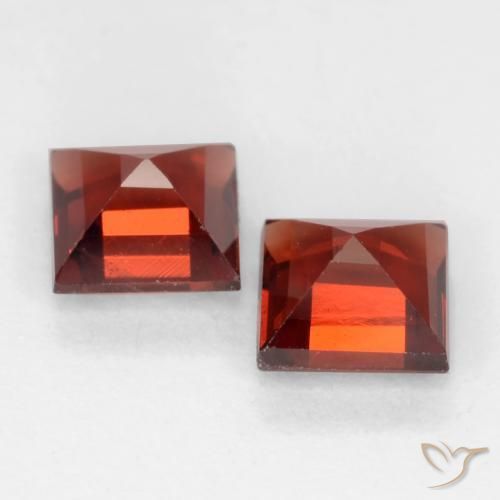 Pedras preciosas de Granada Piropo groselha vermelha natural de 0.91 ct, Quadrado, VVS-VS