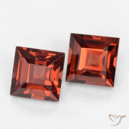 Pedras preciosas de Granada Piropo Sangria Tinto natural de 0.99 ct, Quadrado, VVS-VS