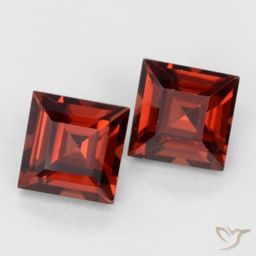 Pedras preciosas de Granada Piropo Vermelho escuro natural de 1.04 ct, Quadrado, VVS-VS