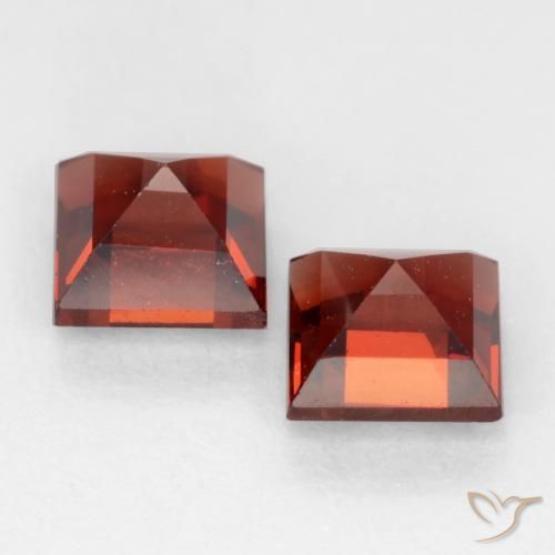 Pedras preciosas de Granada Piropo Vermelho escuro natural de 1.04 ct, Quadrado, VVS-VS