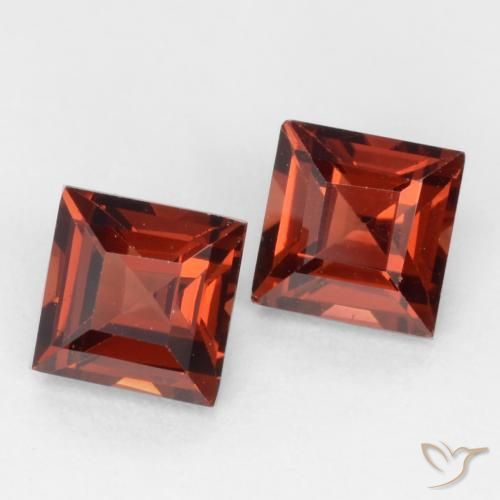 Pedras preciosas de Granada Piropo vermelho médio natural de 0.97 ct, Quadrado, VVS-VS