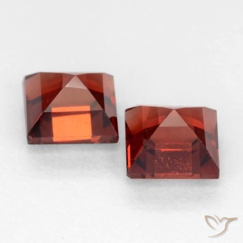 Pedras preciosas de Granada Piropo vermelho médio natural de 0.97 ct, Quadrado, VVS-VS