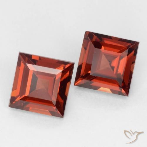 Pedras preciosas de Granada Piropo groselha vermelha natural de 0.95 ct, Quadrado, VVS-VS