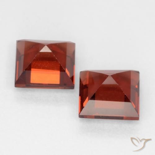 Pedras preciosas de Granada Piropo groselha vermelha natural de 0.95 ct, Quadrado, VVS-VS