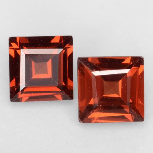 Pedras preciosas de granada piropo vermelho natural de 0,84 ct, quadrado, VVS-VS