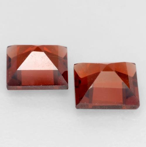 Pedras preciosas de granada piropo vermelho natural de 0,84 ct, quadrado, VVS-VS