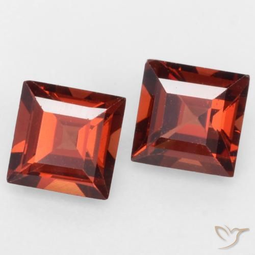 Pedras preciosas de Granada Piropo vermelho médio natural de 0.93 ct, Quadrado, VVS-VS