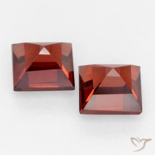 Pedras preciosas de Granada Piropo vermelho médio natural de 0.93 ct, Quadrado, VVS-VS