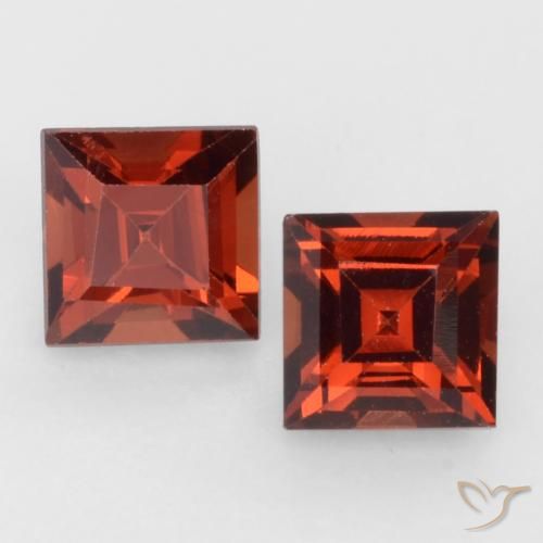 0.94ctw Natural vermelho médio Granada Piropo, Quadrado, VVS-VS