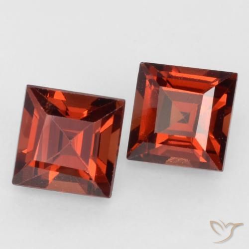 Pedras preciosas de Granada Piropo vermelho médio natural de 0.94 ct, Quadrado, VVS-VS