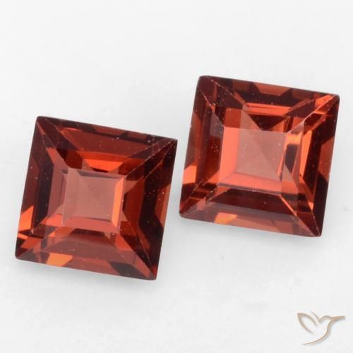 Pedras preciosas de Granada Piropo Sangria Tinto natural de 0.89 ct, Quadrado, VVS-VS