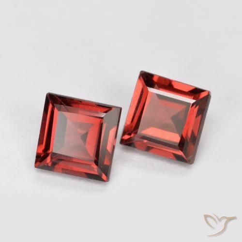 Pedras preciosas de Granada Piropo Vermelho escuro natural de 1.01 ct, Quadrado, VS
