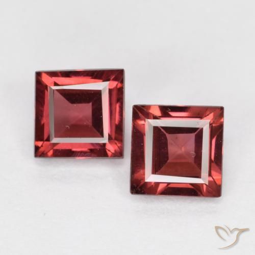 0.99ctw Natural Vermelho rosado Granada Piropo, Quadrado, VS
