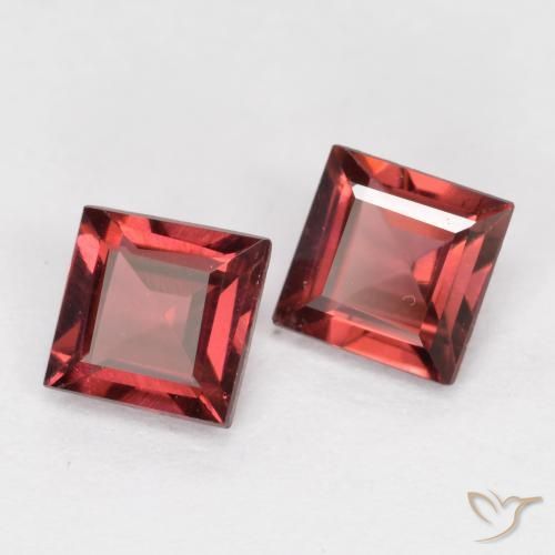 Pedras preciosas de Granada Piropo Vermelho rosado natural de 0.99 ct, Quadrado, VS
