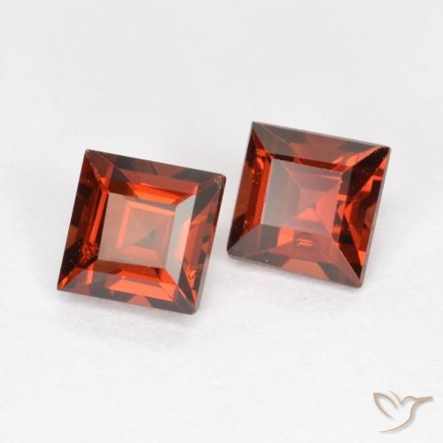 Pedras preciosas de Granada Piropo vermelho médio natural de 1.09 ct, Quadrado, VS