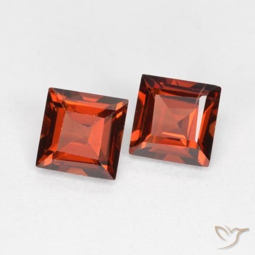 Pedras preciosas de Granada Piropo Vermelho brilhante natural de 0.90 ct, Quadrado, VS