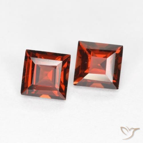 Pedras preciosas de Granada Piropo Vermelho brilhante natural de 0.91 ct, Quadrado, VS