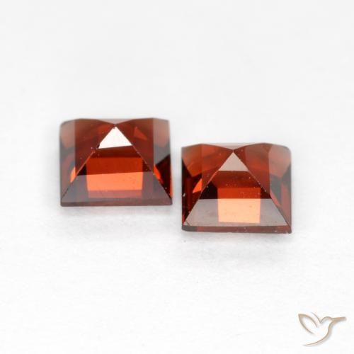 Pedras preciosas de Granada Piropo Vermelho brilhante natural de 0.91 ct, Quadrado, VS