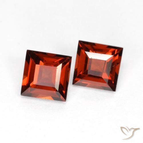 Pedras preciosas de Granada Piropo groselha vermelha natural de 0.94 ct, Quadrado, VS
