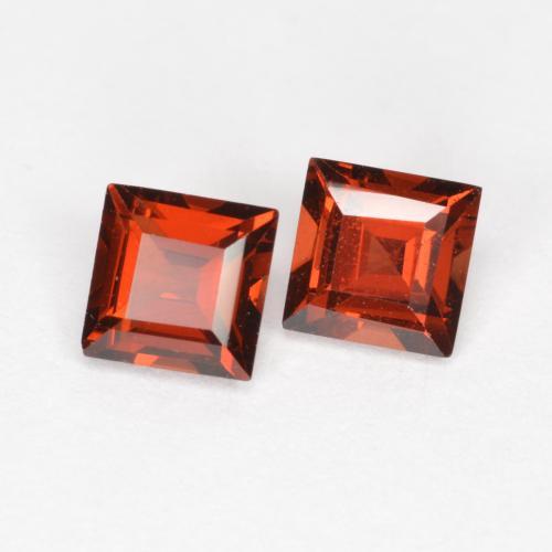 Pedras preciosas de granada piropo vermelho natural de 0,92 ct, quadrado, VS