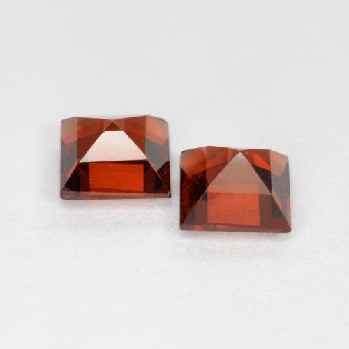 Pedras preciosas de granada piropo vermelho natural de 0,92 ct, quadrado, VS