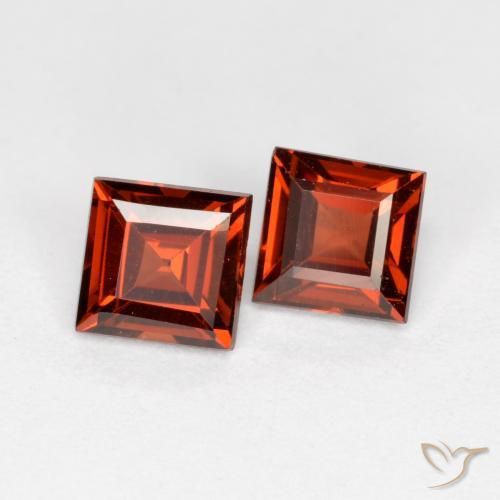 Pedras preciosas de Granada Piropo groselha vermelha natural de 0.91 ct, Quadrado, VS