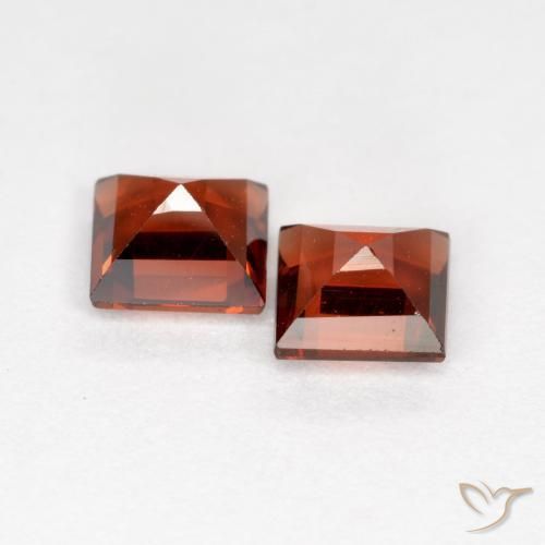 Pedras preciosas de Granada Piropo groselha vermelha natural de 0.91 ct, Quadrado, VS