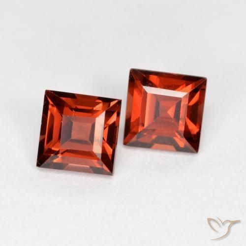Pedras preciosas de Granada Piropo groselha vermelha natural de 0.97 ct, Quadrado, VS