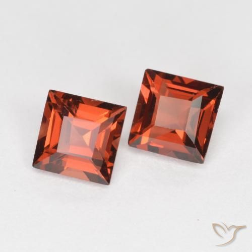 Pedras preciosas de Granada Piropo vermelho médio natural de 0.96 ct, Quadrado, VS