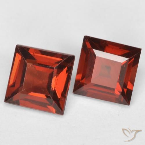 Pedras preciosas de Granada Piropo groselha vermelha natural de 0.86 ct, Quadrado, VS