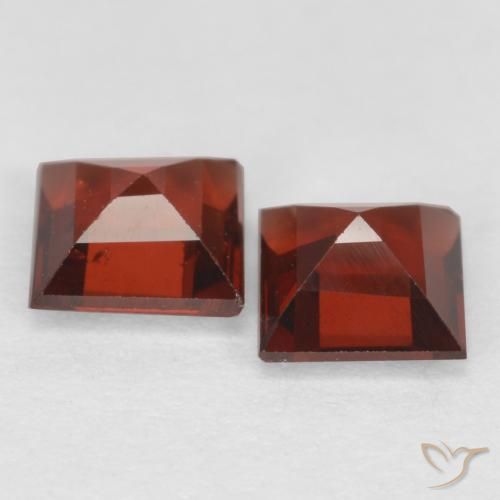 Pedras preciosas de Granada Piropo groselha vermelha natural de 0.86 ct, Quadrado, VS