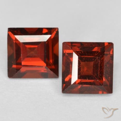 1.00ctw Natural vermelho médio Granada Piropo, Quadrado, VS