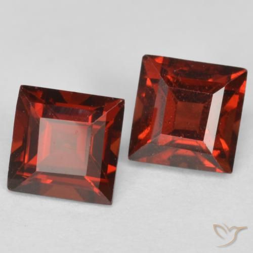 Pedras preciosas de Granada Piropo vermelho médio natural de 1.00 ct, Quadrado, VS