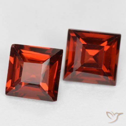 Pedras preciosas de Granada Piropo Sangria Tinto natural de 0.89 ct, Quadrado, VS