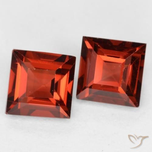 Pedras preciosas de Granada Piropo Vermelho escarlate natural de 0.95 ct, Quadrado, VS