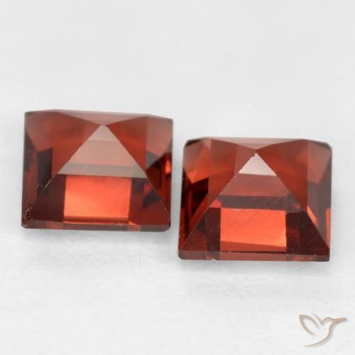 Pedras preciosas de Granada Piropo Vermelho escarlate natural de 0.95 ct, Quadrado, VS