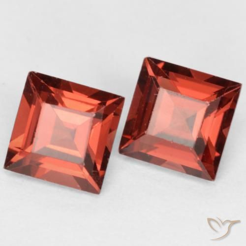 Pedras preciosas de Granada Piropo vermelho médio natural de 0.89 ct, Quadrado, VS