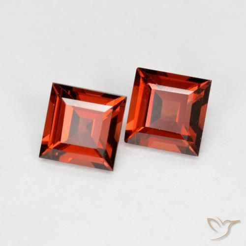 Pedras preciosas de Granada Piropo groselha vermelha natural de 0.88 ct, Quadrado, VS