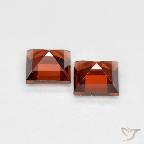 Pedras preciosas de Granada Piropo groselha vermelha natural de 0.88 ct, Quadrado, VS