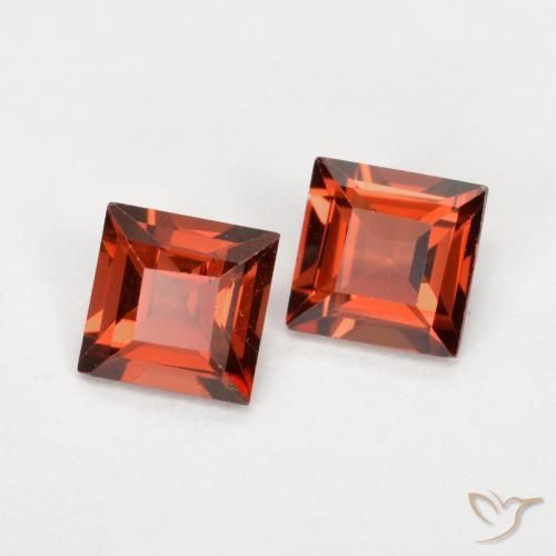 Pedras preciosas de Granada Piropo groselha vermelha natural de 0.91 ct, Quadrado, VS