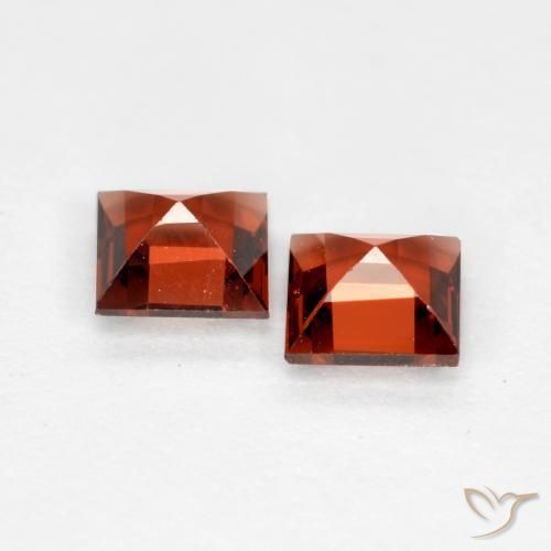 Pedras preciosas de Granada Piropo groselha vermelha natural de 0.91 ct, Quadrado, VS