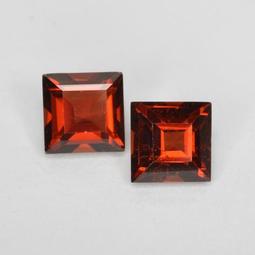 Pedras preciosas de granada piropo vermelho natural de 0,89 ct, quadrado, VS