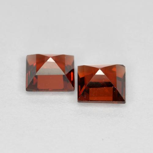 Pedras preciosas de granada piropo vermelho natural de 0,89 ct, quadrado, VS