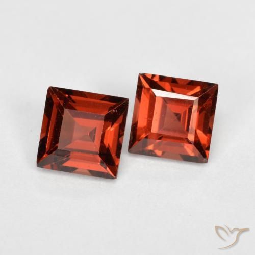 0.99ctw Natural vermelho médio Granada Piropo, Quadrado, VS