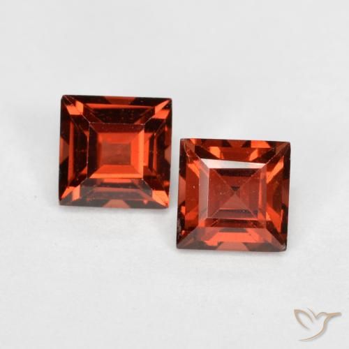 Pedras preciosas de Granada Piropo vermelho médio natural de 0.99 ct, Quadrado, VS