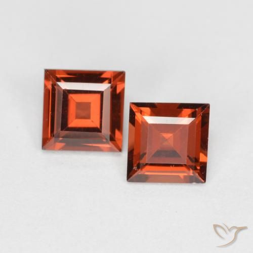Pedras preciosas de Granada Piropo Vermelho escuro natural de 0.87 ct, Quadrado, VS