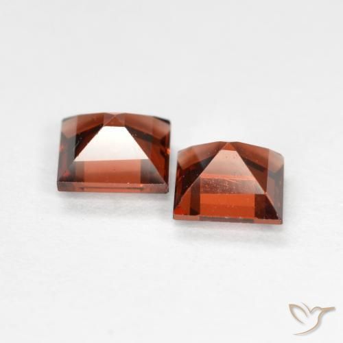 Pedras preciosas de Granada Piropo Vermelho escuro natural de 0.87 ct, Quadrado, VS