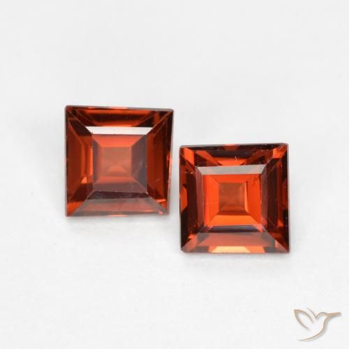 0.88ctw Natural Vermelho escuro Granada Piropo, Quadrado, VS