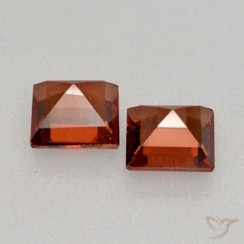 Pedras preciosas de Granada Piropo vermelho médio natural de 0.88 ct, Quadrado, VS